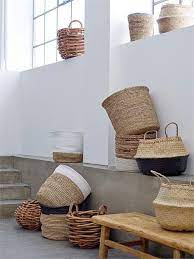 Natural Black Seagrass Basket W Handles Design By Bd Edition Home Decor Baskets Basket And Crate Home Decor