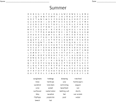100 summer vacation words word search. 100 Summer Vacation Words Word Search Wordmint