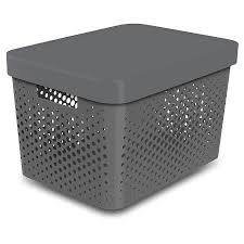 Storage Large Bin Perforated Gray Room Essentials Target Decorative Storage Bins Decorative Storage Plastic Storage Bins