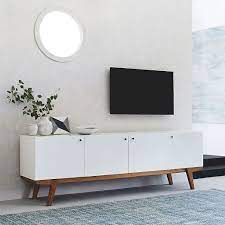 Tangkula tv stand, modern wood large wide entertainment center for tv up to 50, living room media console cabinet stand with 2 doors (white) 4.3 out of 5 stars. Modern Media Console 80