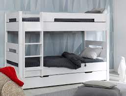 Lit enfant max 1 avec bureau et 3 couchages est fabriqué à partir de mdf avec une structure stable. Lits Superposes Blanc Et Separables Fabrique En France