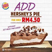 The delivery area is around 60 paya lebar road (paya lebar square).if you are looking for the specialties of the american cuisine, this is the place for you!you are ready to place an order now! Burger King Malaysia Go Get Hershey S Pie For Only Rm4 50 With Any Set Meal Purchase Only Valid At West Malaysia Outlets Facebook