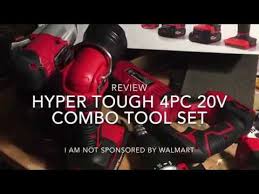 Review Hyper Tough 20 Volt 4 Tool Combo Kit Aq90146g Youtube