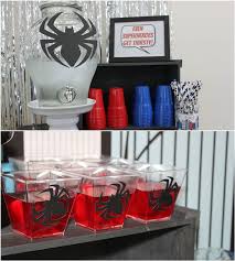 Theme 21st Birthday Party Ideas For Guys Spiderman Party Ideas Beverage Station Mens Birthday Party Spiderman Birthday Spiderman Birthday Party