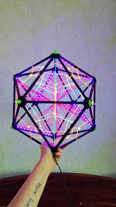 Led Fluorescent Decorative Icosahedron Lighting Art Object For Etsy Art Cube Led Fluorescent Sacred Geometry Art