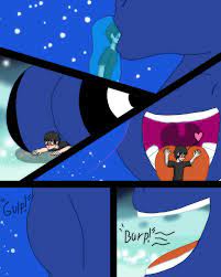 1691284 - suggestive, artist:oghaliengts, princess luna, crab, giant crab,  human, pony, g4, blushing, burp, comic, dream walker luna, eyes closed,  female, fetish, high res, hug, human prey, kissing, lunapred, macro, magic,  mawshot,