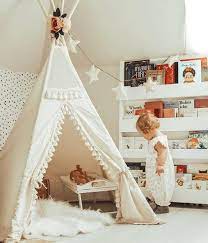 Kids will be drawn to this room because of the sense of adventure that it inspires. Boho Style Teepee For Kids Teepee Tent Decorated With Tassels Etsy Toddler Girl Room Kids Teepee Tent Teepee Kids