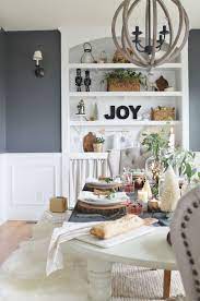 Holiday Dining Room Details Sources City Farmhouse Holiday Dining Room Dining Room Built Ins Simple Wall Decor