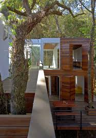 Here, the path has been laid in a herringbone pattern with a border. Walkway House Spacious Modern House Integrates With Forest Around It