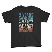 Birthday Present Ideas For 9 Year Old Boy Australia 9th Birthday Shirt Present For 9 Year Old Girls And Boys Birthday Party Gift Unisex Youth Short Sleeve T Shirt