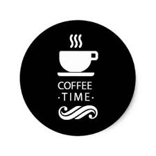 Black And White Cafe Wallpaper Black And White Coffee Time Classic Round Sticker Zazzle Com In 2020 Black And White Coffee Coffee Time Coffee Shop Logo