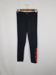 Black And Red Adidas Pants Adidas Size S Leggings Black With Red Adidas Lettering Nwt Tight Normal Length Red Adidas Black Leggings Tights