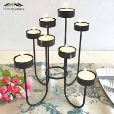 Beautifully handcrafted large wrought iron candle sconce is ideal as pillar candle holder or small vessel or pottery holder. Metal Candle Holders Candlestick 6 8 9 Arms Candle Holder Stand Iron Black Pillar For Wedding Home Decoration Candelabra Gzt056 Candle Holders Aliexpress
