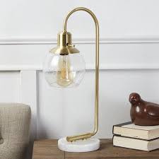 Better Homes Gardens Real Marble Table Lamp Brushed Brass Finish Walmart Com Marble Table Lamp Table Lamp Lamp