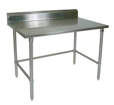 This shelf includes a 1/4 thick clear acrylite front panel with a sloped design for superb visibility. John Boos Stainless Steel Table With A Riser