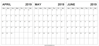 Editable April May June 2019 Calendar April May June 2019calendar August Calendar June 2019 Calendar Calendar Template