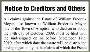 A death certificate (also useful to have a few copies). How Long May A Creditor Assert A Claim After Someone Dies Tampa Business Law