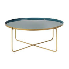 round teal and gold metal coffee table galet on maisons du monde take your pick from our furniture and accesso table basse ronde table basse table basse metal