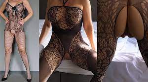 Hot MILF in Sensual, Crotchless Bodystockings Lingerie Presenting her  Shaved Pussy, Tits and Ass - Pornhub.com