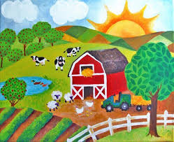 Pin By Cathy Bammel On Home Decor Kids Canvas Art Farm Paintings Farm Art
