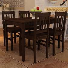 Tidyard Wood Kitchen Dining Table With 4 Chairs Set Breakfast Dining Table Living Room Furniture Brown Dining Table Wooden Dining Table Set Wood Dining Table