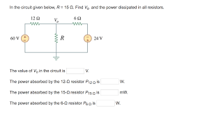 The resistor is a special case, and the ac power expression for the general case. Solved In The Circuit Given Below R 15 W Find Vo And Th Chegg Com