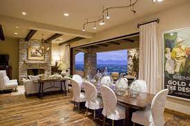 Old World Custom Home Mediterranean Dining Room Phoenix Hillis Bolte Luxury Builders Ruang Keluarga Kaca