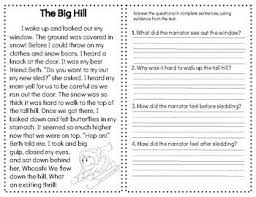 Winter Fiction Reading Comprehension Passages Questions Comprehension Passage Reading Comprehension Reading Comprehension Passages