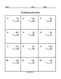 Multiplying Decimals Multiplying Decimals Decimals Multiplying Decimals Worksheets