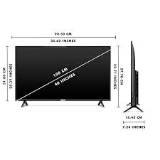 This page contains tables showing a list of us sizes in both inches (in) and centimeters (cm). Tcl 100 Cm 40 Inches Full Hd Certified Android Smart Led Tv 40s6500fs Black 2020 Model Amazon In Electronics