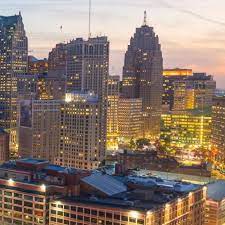 Detroit Usa America Usa Cityscape Panoramic Skyscrapers Skyline Unitedstatesofamerica Detroit United States Of America Michigan America