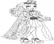 Free printable ever after high coloring pages: Lizzie Hearts Way Too Wonderland Ever After High Coloring Pages Printable