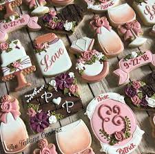 Jenny Thompson On Instagram Elegant Meets Rustic With This Beautiful Bridal Shower Set The Bridal Shower Cakes Rustic Bridal Shower Cookies Bridal Cookies
