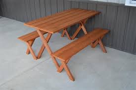 Sets bistro tables counter height table sets counter height tables dining benches dining table sets dining tables entryway benches patio dining sets aluminum bamboo cement fabric faux leather glass hardwood metal plastic plywood polyester resin seagrass steel stone wicker wood wood. Red Cedar Economy Table With Two Benches From Dutchcrafters