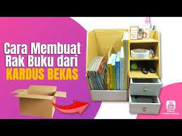 Ide Kreatif Cara Membuat Rak Buku Dari Kardus Bekas Youtube Rak Buku Rak Kardus