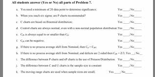 Solved All Students Answer Yes Or No All Parts Of Probl