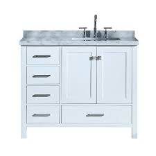 D bath vanity in pebble grey with carrara marble top with white sinks with 999 reviews. Ariel A043srcwrvowht Cambridge 43 Inch Right Offset Single Rectangle Sink Vanity Ariel A043srcwrvoesp Cambridge 43