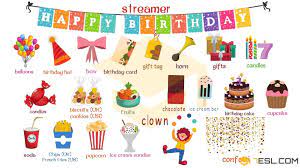 Useful Birthday Words In English With Pictures And Examples 7esl Birthday Words Birthday Happy Birthday Words
