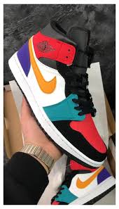 Air Jordan 1 Mid Multicolor 554724 125 Multicolore White University Red Black Basketball Shoes R In 2020 Black Basketball Shoes Jordan Shoes Girls Nike Jordan Retro