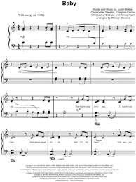 Justin Bieber Baby Sheet Music Easy Piano In C Major Transposable Download Print Sku Mn0089930