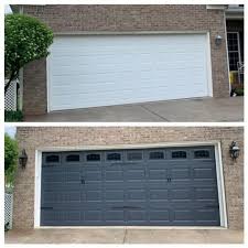 Carriage House Arched Window Style Faux Garage Door Vinyl Decals No Faux Hardware Brick Exterior House House Paint Exterior Garage Door Design