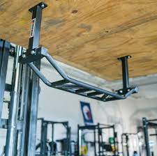 There are a lot of options out there to realise this, i decided to use the control metric length fixing product from tox since it has some really nice features Ceiling Mounted Multi Grip Pull Up Bar