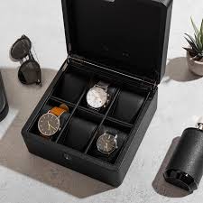 Vlando Watch Box Storage Organizer Leather, Men's Gift -Business Black :  Buy Online at Best Price in KSA