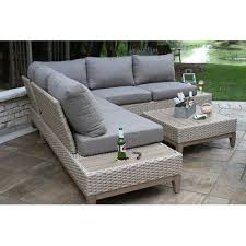 Birch Lane Outdoor Furniture Beachcrest Home Micah 4 Piece Sectional Seating Group With Cushions Birch Lane In 2020 Outdoor Furniture Patio Sectional Outdoor Sectional Sofa