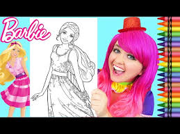 This fabulous coloring book comes with 18 different giant pages. Video Coloring Barbie
