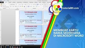 25112018 tutorial membuat label undangan pada msword 2010. Cara Mudah Membuat Kartu Nama Di Microsoft Word Video Tutorial89