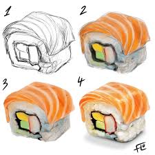 Sushi Digital Art Step By Step Digital Art Beginner Digital Painting Tutorials Digital Art Tutorial