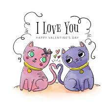 These gorgeous valentine's day cards are so easy to make, anyone can wow loved ones with a homemade valentine. Cute Couple Cat In Love To Valentine S Day Download Free Vectors Clipart Graphics Vector Art