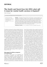 Learn more about finding and choosing doctors, dentists, hospitals, and other types of health and residential care providers. Pdf The Health And Social Care Act 2012 What Will It Mean For Mental Health Services In England