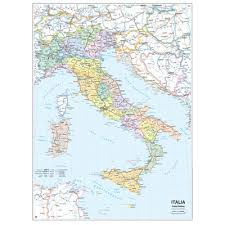 Cerchi la mappa o la piantina di italia e dei suoi dintorni ? Cartina Geografica Italia Fisica E Politica 97x134 Cm